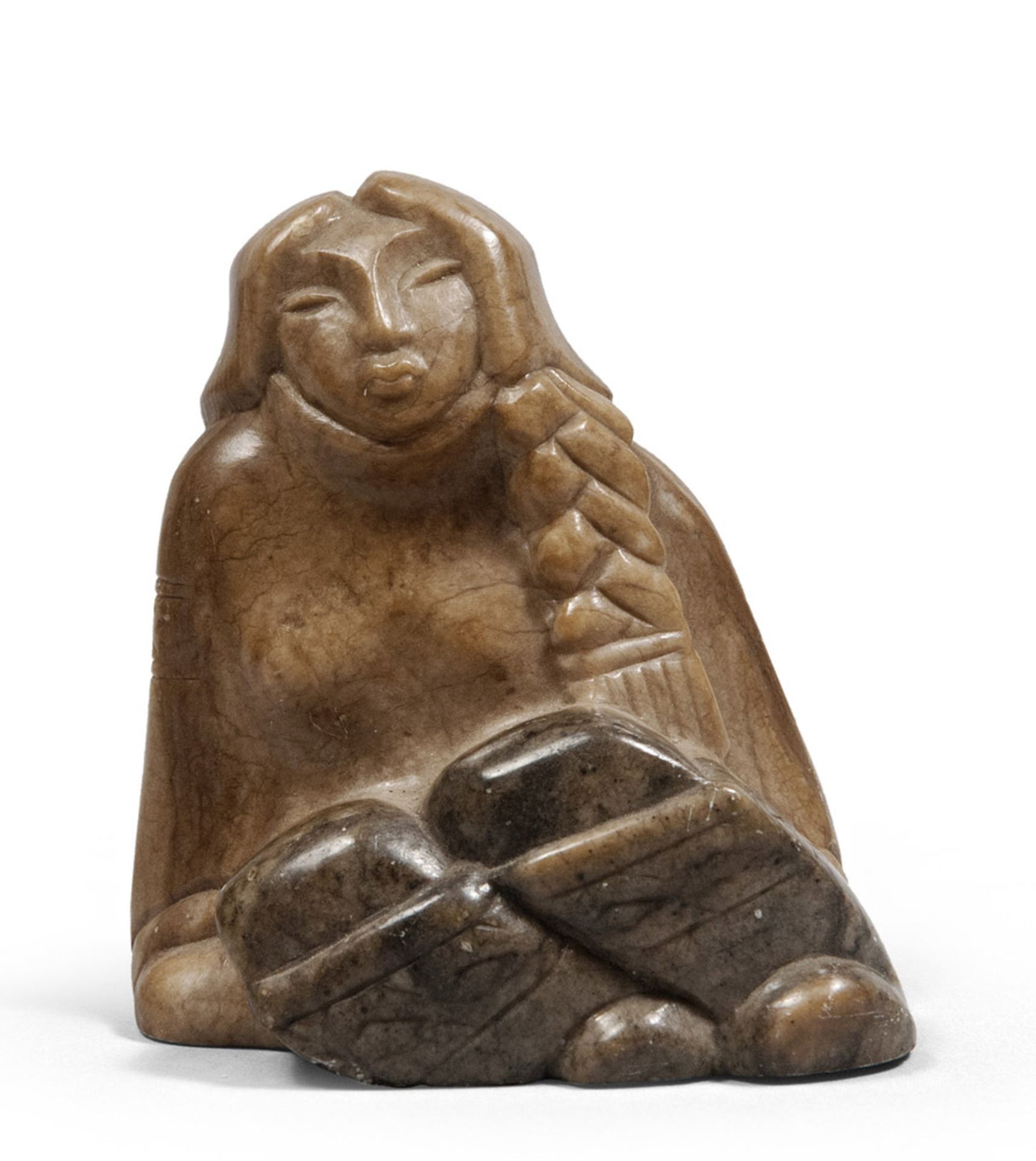 AN AMERICAN SOAPSTONE SCULPTURE, 20TH CENTURY