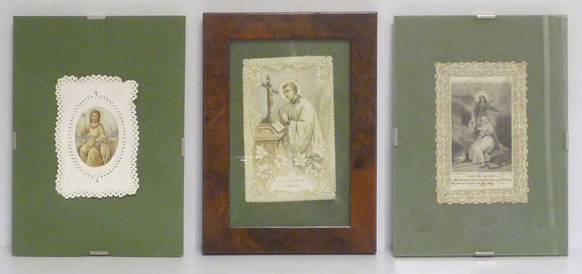 THREE HOLY IMAGES, 20TH CENTURY Framed. Maximum size cm. 11 x 6. TRE SANTINI, XX SECOLO a