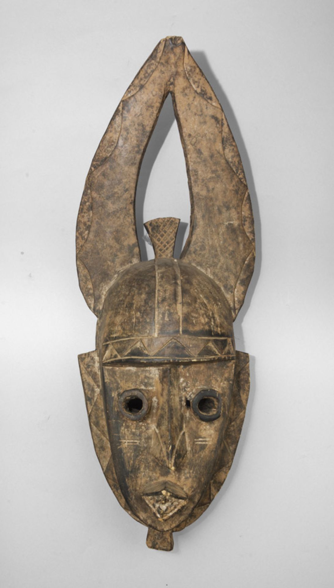 TWO WOODEN BAOULE' MASKS, IVORY COAST 20TH CENTURY