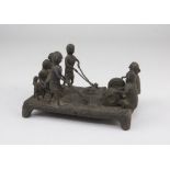 A METAL GROUP IN, AFRICAN ART 20TH CENTURY