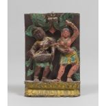 HIGH-RELIEF SCULPTURE IN LACQUERED WOOD, INDIA EARLY 20TH CENTURY