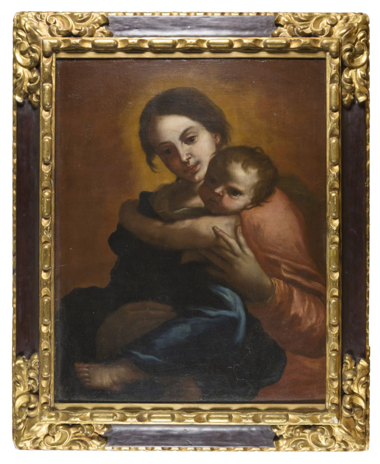 BERNARDO CAVALLINO, workshop of (Naples 1616 - 1656) MADONNA AND CHILD Oil on canvas, cm. 87 x 66