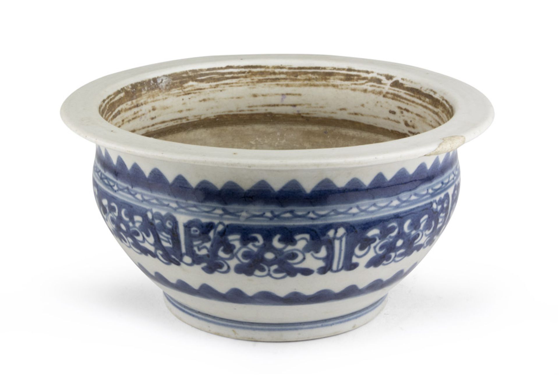 WHITE AND BLUE PORCELAIN CENSER, CHINA, 20TH CENTURY