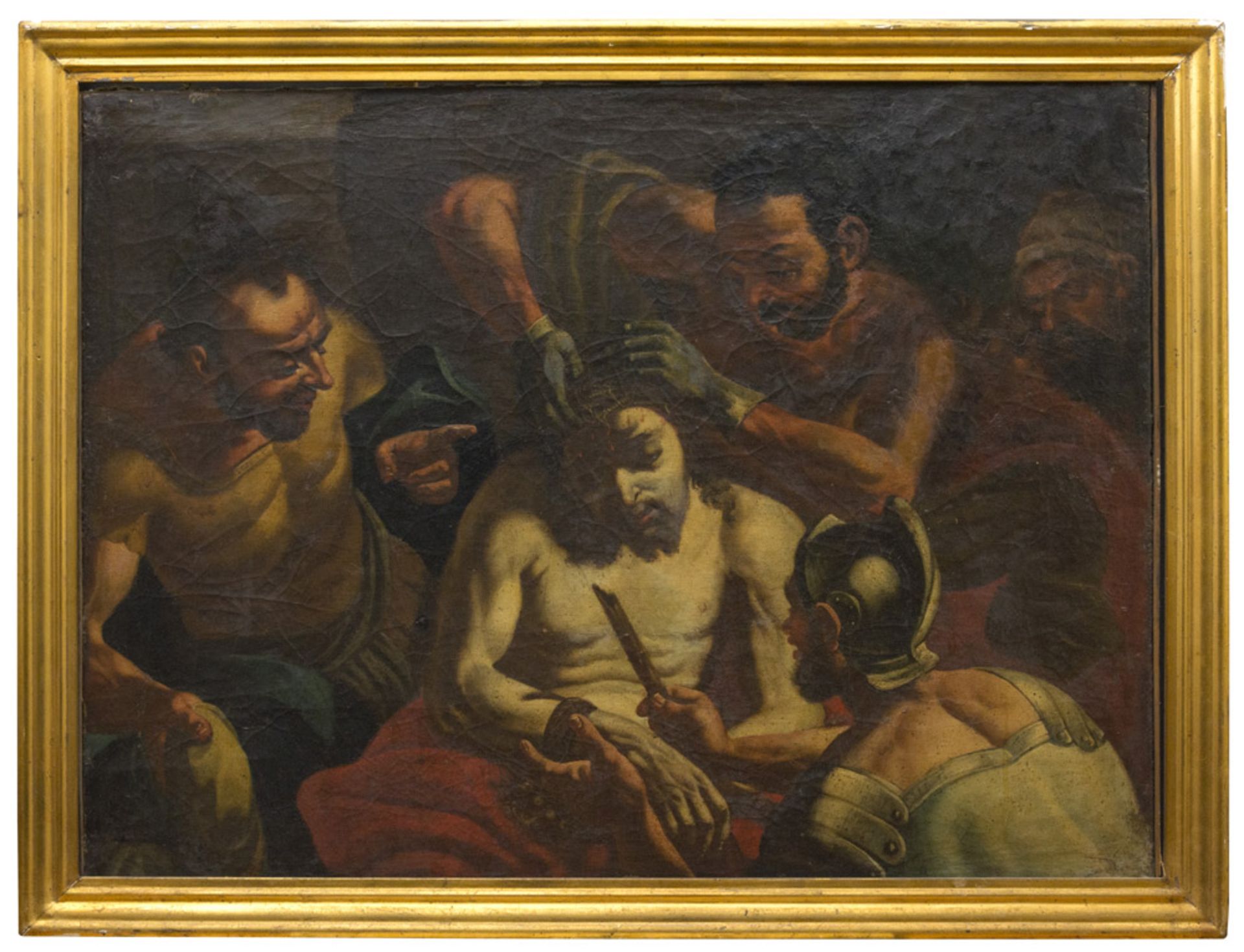 GASPARE TRAVERSI, follower of (Naples 1722 - Rome 1770) CHRIST CROWNED WITH THORNS Oil on canvas,