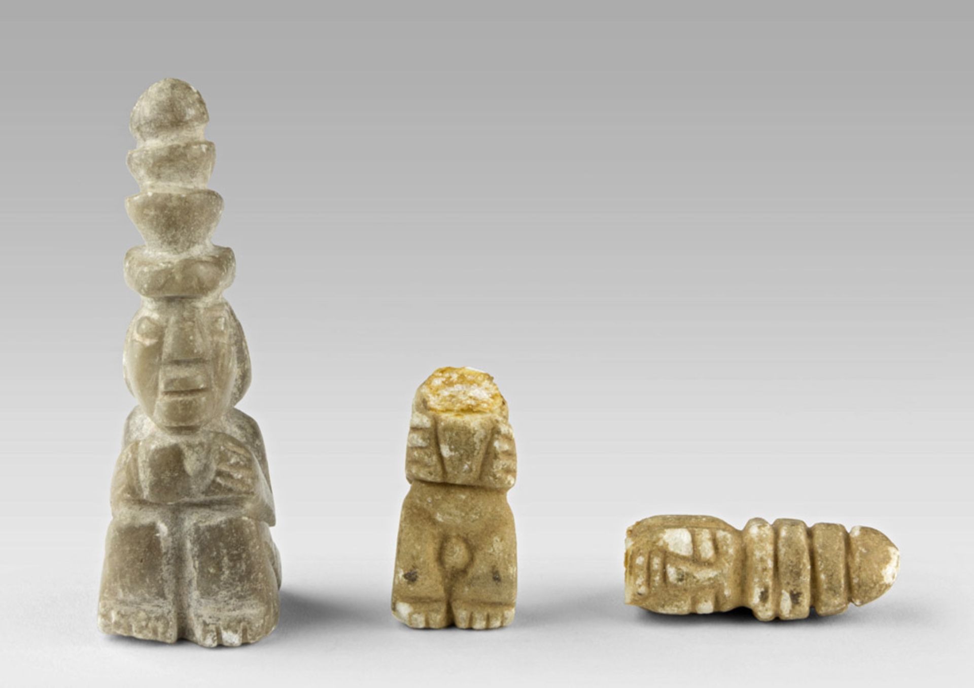 TWO SOAPSTONE SCULPTURES OF DIVINITIES. INDONESIA, 19TH CENTURY