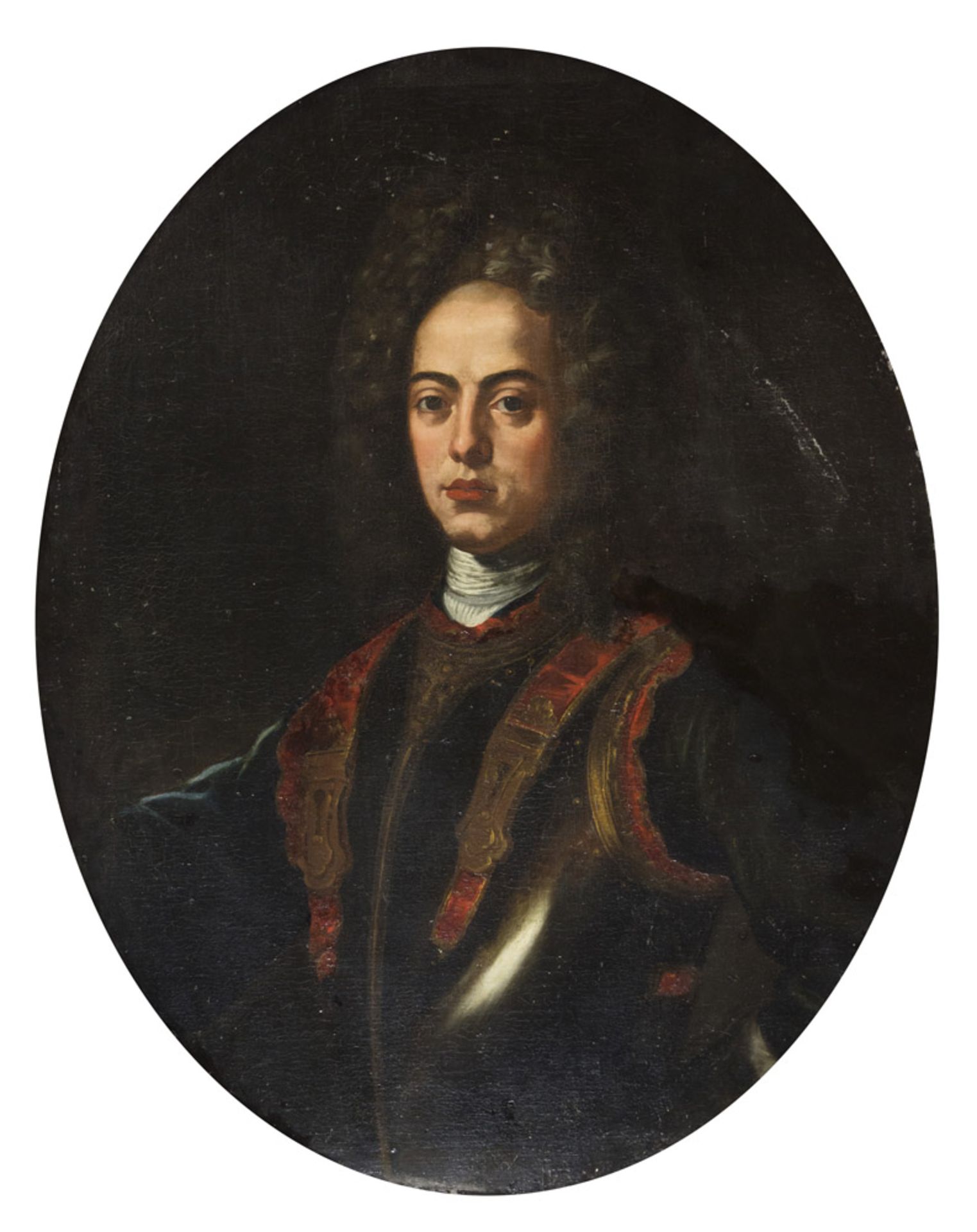 FRANCESCO SOLIMENA, att. to (Canale di Serino 1657 - Barra 1747) PORTRAIT OF A NOBLEMAN IN ARMOR Oil