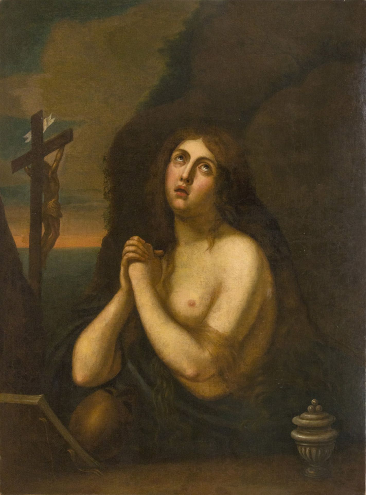 ROMAN PAINTER, 17TH CENTURY PENITENT MARY MADDALENA Oil on canvas, cm. 128 x 95 PROVENANCE Roman