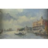 GEORGES ZEZZOS (Venezia 1883 - 1959) Veduta di Venezia Olio su tela, cm. 18,5 x 28,5 Firma in