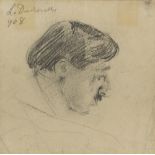 LEONARDO DUDREVILLE (Venezia 1885 - Ghiffa 1976) Ritratto di Marinetti, 1908 Matita su carta, cm.