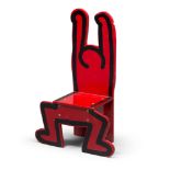 KEITH HARING (Reading 1958 - New York 1990) Children's Chair, anni '80 Legno massello laccato