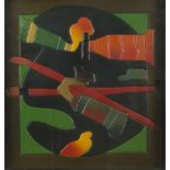 UGO NESPOLO (Mosso 1941) Composizione Acrilico su legno, cm. 40 x 40 Firma al retro Autentica su