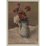 BEPPE GUZZI (Genova 1902 - Roma 1982) Vaso di fiori, 1946 Olio su tavoletta, cm. 40 x 30 Firma e