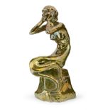 RICCARDO GATTI (Faenza 1886 - 1972) Sirena, anni '30 Scultura in ceramica a lustro Misure cm. 43 x