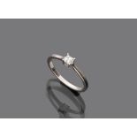 RING SOLITAIRE in white gold 18 kts., with natural diamond. Diamond ct. 0.25, color G/H, purity