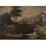 FOLLOWER OF DOMENICO BRANDI ACTIVE IN SOUTHERN ITALY, 18TH CENTURY FANTASY LANDSCAPE WITH