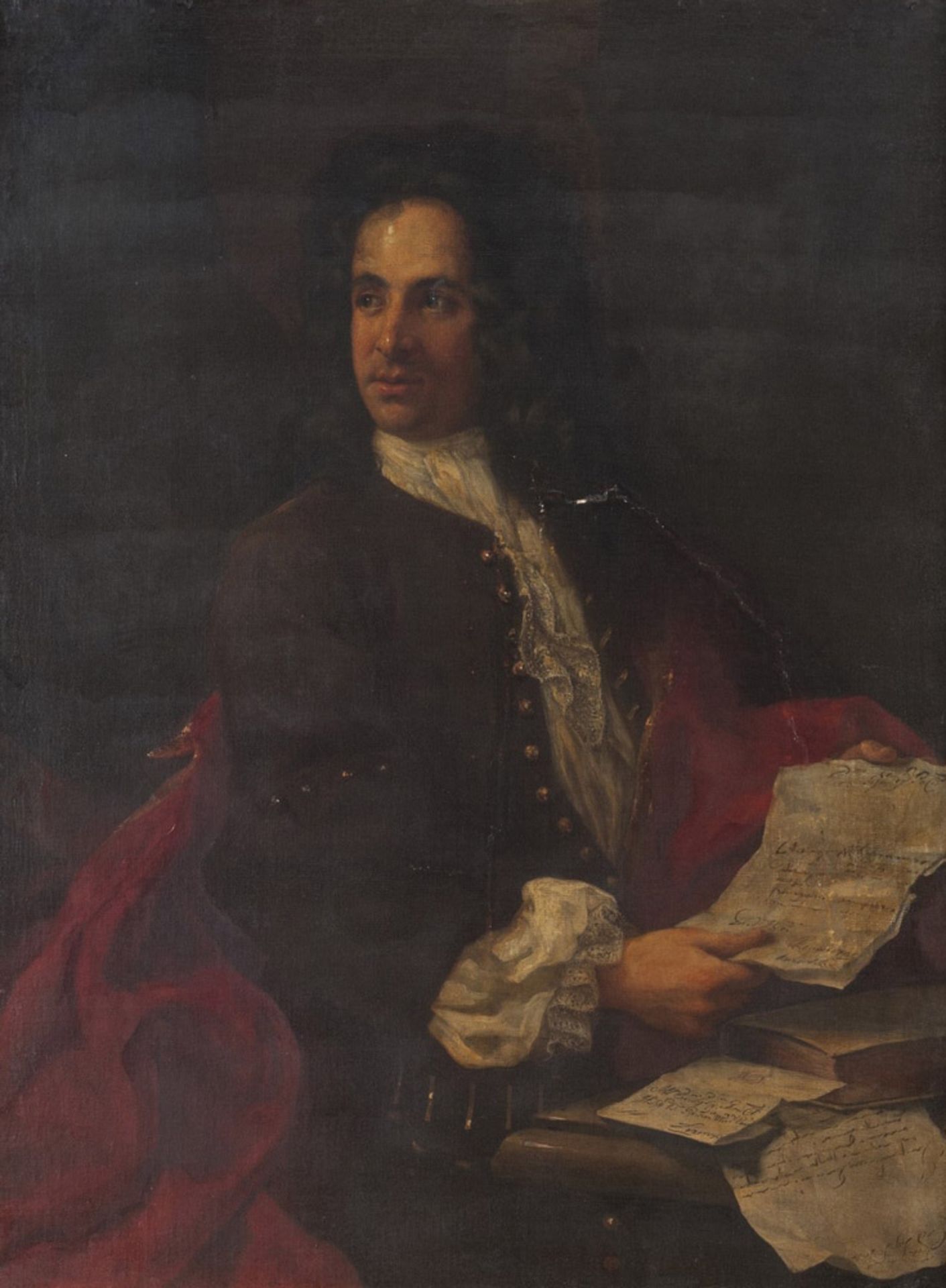 BOLOGNESE PAINTER, 18TH CENTURY PORTRAIT OF A GENTLEMAN WITH LETTERS