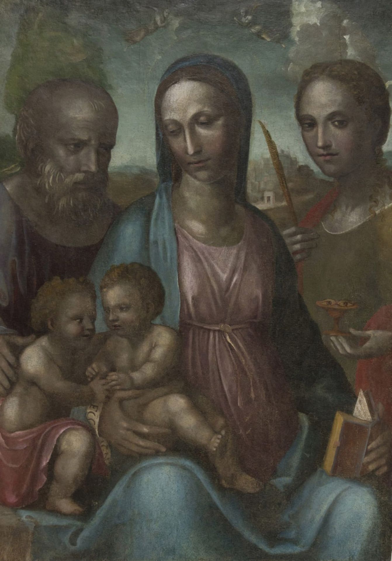 GIOVANNI ANTONIO BAZZI called SODOMA (Vercelli 1477 - Siena 1549) HOLY FAMILY WITH INFANT ST. JOHN