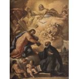 NICOLA MALINCONICO, att. a (Naples 1663 - 1726) CHRIST APPEARS TO SANT'IGNAZIO Oil on canvas, cm. 63