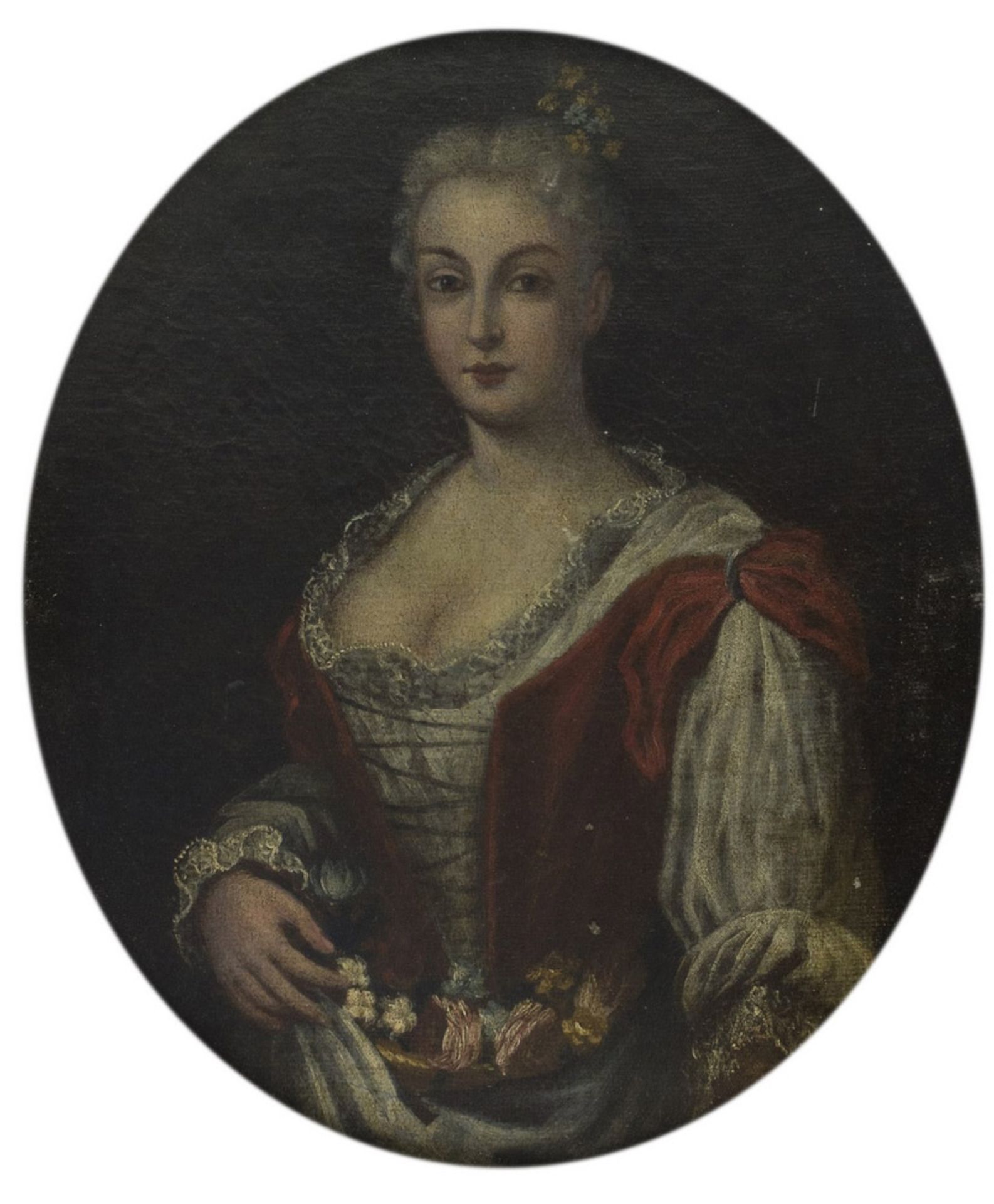 ITALIAN PAINTER, 18TH CENTURY WOMAN'S PORTRAIT WITH FRUITS WOMAN'S PORTRAIT WITH FLOWERS - Bild 2 aus 2