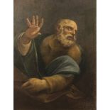 STEFANO MAGNASCO, workshop of (Genoa 1635 - 1672/73) SAINT PETER Oil on canvas, cm. 96 x 72