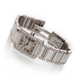 ELEGANTE WOMAN'S WRIST WATCH, BRAND TANK FRANCAISE BY CARTIER entirarely in white gold 18 kt.,