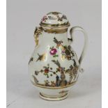 REMAINS OF PORCELAIN TEAPOT IN, VIENNA END OF 18TH CENTURY of white, polychrome and gold enamel,