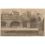 ENGRAVER 20TH CENTURY. Urban architecture. Fisherman. A pair of prints, cm. 13 x 20 Framed