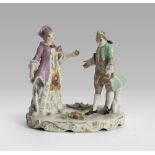 PORCELAIN GROUP, GINORI 19TH CENTURY of white enamel and polychromy, representing scene of