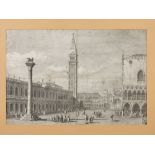 ENGRAVER, 19TH CENTURY VIEW OF PIAZZA SAN MARCO Etching, cm. 37 x 56 Framed INCISORE XIX SECOLO