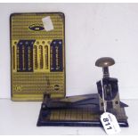 TWO CALCULATORS, 50s metal. Brand Subtraction and Comptator. Maximum cm. 21 x 6. DUE CALCOLATRICI,