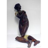 REMAINS OF A VENUS SCULPTURE, 19TH CENTURY in lacquered red clay. h. cm. 53. Broken legs with lacks,