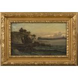 ACHILLE VERTUNNI (Naples 1826 - Rome 1897) Coastline view Oil on canvas, cm. 20 x 35 Signed bottom