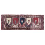 CARPET PAKISTAN, EARLY 20TH CENTURY to series of Mirhab with lights on grounds motley, in the center