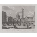 ITALIAN ENGRAVER, 19th SECOLO TRAIAN'S FORUM etching, cm. 19 x 24 Subtitled In frame INCISORE