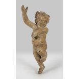 BIG EARTHENWARE SCULPTURE OF CHILD IN, ROME 18TH CENTURY in flying pose. Complete of upright in