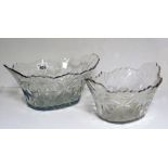 A PAIR OF CRYSTAL BASINS, 20TH CENTURY cut to vegetable motifs. Measures cm. 14 x 30 x 19. COPPIA DI