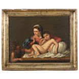 ITALIAN PAINTER, 18TH CENTURY THE VIRGIN WITH THE CHILD AND INFANT SAINT JOHN Oil on canvas, cm.