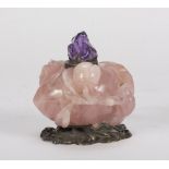 CONTAINER IN PINK QUARTZ, CHINA, FIRST HALF OF20TH CENTURY