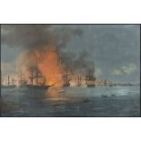 FRENCH PAINTER, EARLY 19TH CENTURY VESSELS IN BATTLE