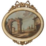 VENETIAN ACADEMIC PAINTER, EARLY 20TH CENTURY LANDSCAPE WITH TEMPLE LANDSCAPE WITH LAGOON