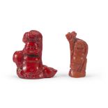 TWO SCULPTURES IN CORAL, CHINA, 20TH CENTURY