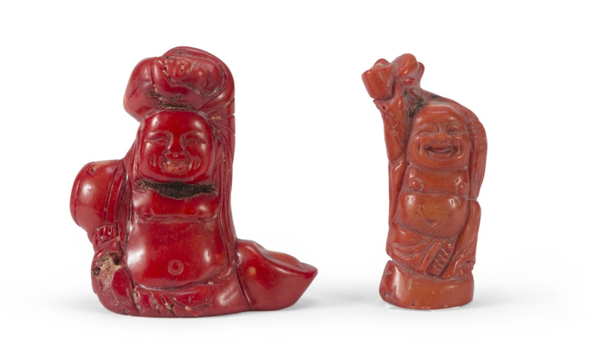 TWO SCULPTURES IN CORAL, CHINA, 20TH CENTURY