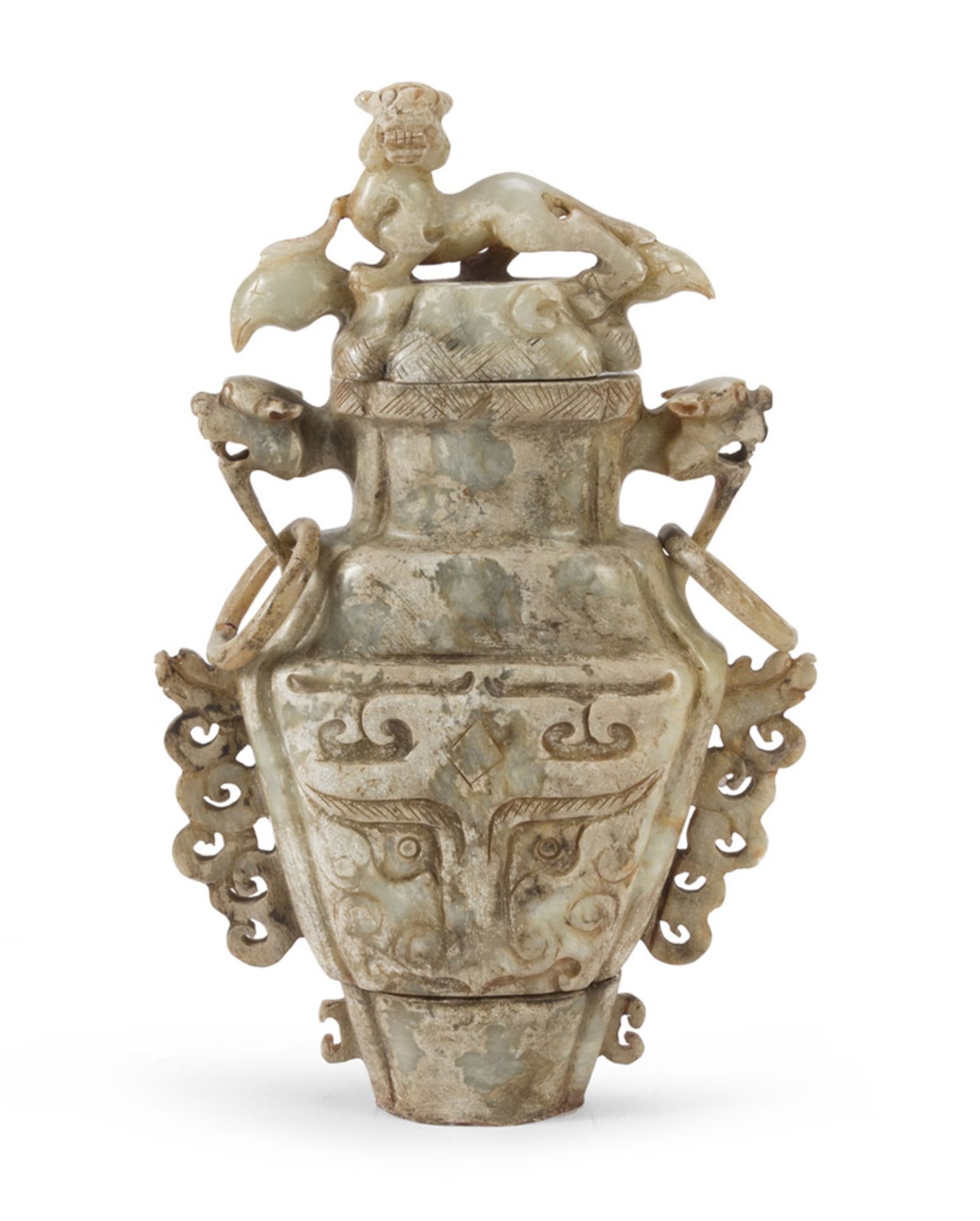 LARGE VASE IN SERPENTINE, CHINA, 20TH CENTURY