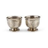 A PAIR OF SILVER EGG CUPS, PUNCH SHIEFFIELD 1898