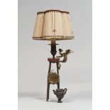 BRONZE LAMP WITH MARBLE BASE, EARLY 20TH CENTURY