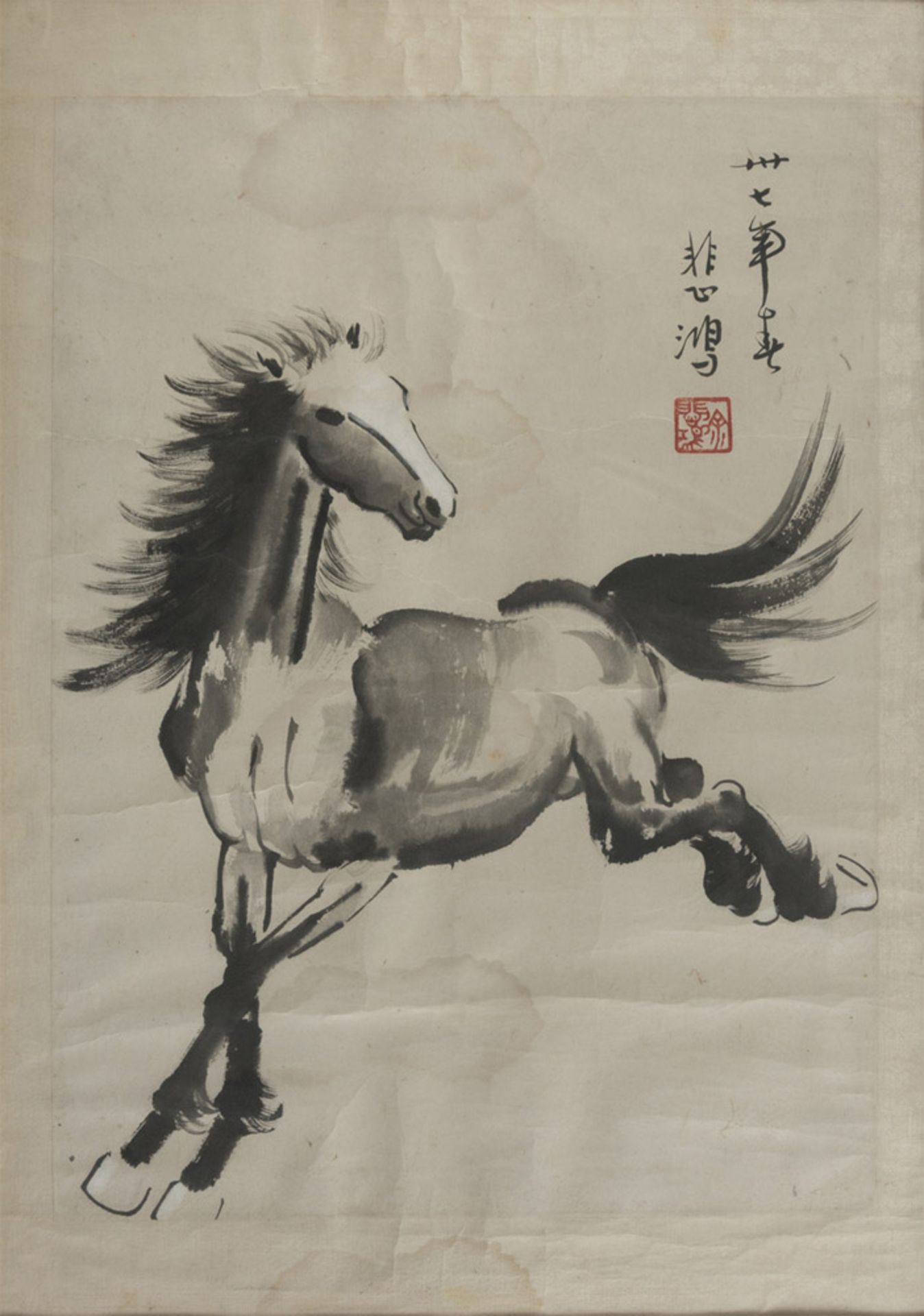 CHINESE SCHOOL, 20TH CENTURY TWO REPRESENTATIONS OF HORSES - Bild 2 aus 2