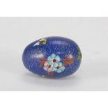 EGG IN METAL CLOISONNÉ, CHINA 20TH CENTURY