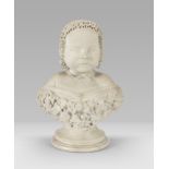 ITALIAN SCULPTOR, 19TH CENTURY CHILD'S BUST WITH BONNET