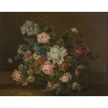 FRENCH PAINTER, 18TH CENTURY BASKET WITH COMPOSITION OF FLOWERS