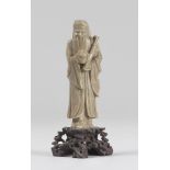A CHINESE SOAPSTONE SCULPTURE, 20TH CENTURY